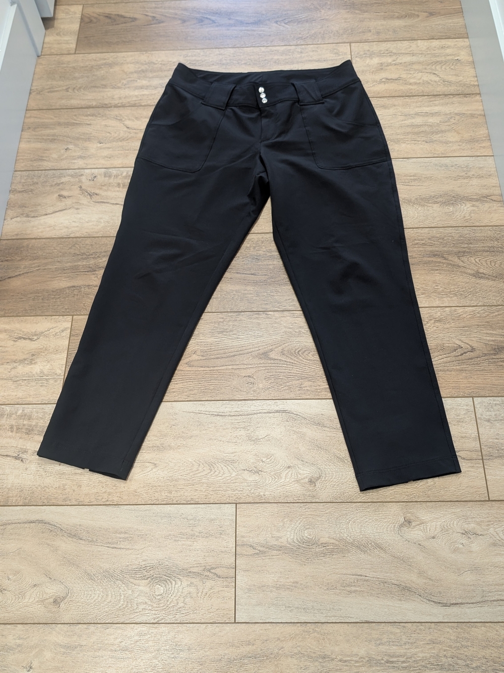 Jofit Black Women's Chinos with Flap Back Pockets - Picture 9 of 10